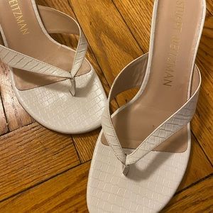Stuart Weitzman White Small Heeled Sandals